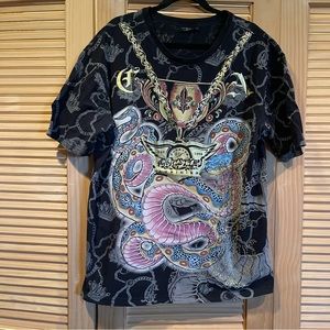 Rare 90’s Vintage Christian Audigier Bling Charmed Life T Shirt